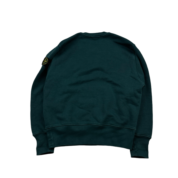Stone Island 2023 Turquoise Cotton Garment Dyed Pullover - Small