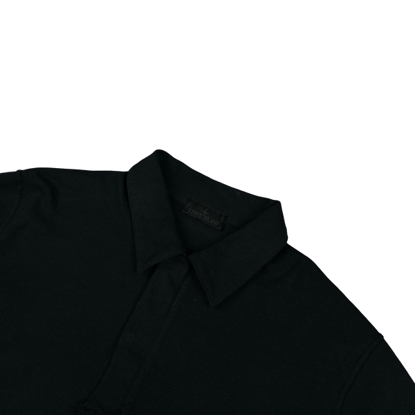 Stone Island 2023  Black Ghost Piece Cotton Long Sleeve Polo jumper - 3XL