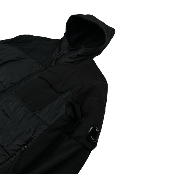 CP Company Black Hybrid Soft Shell Padded Jacket - Large