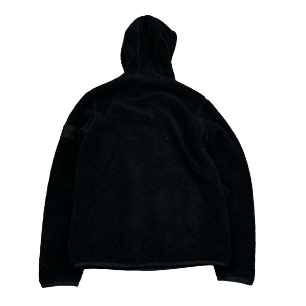 Stone Island 2017 Black Teddy Fleece Shadow Project Hoodie - Large