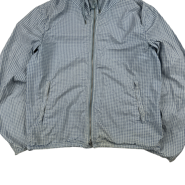 CP Company Blue Diamond Print Goggle Cotton Jacket - Large