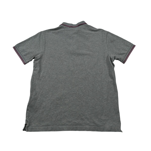 Stone Island 2019 Grey Pink  Piping Cotton Polo Shirt - Medium