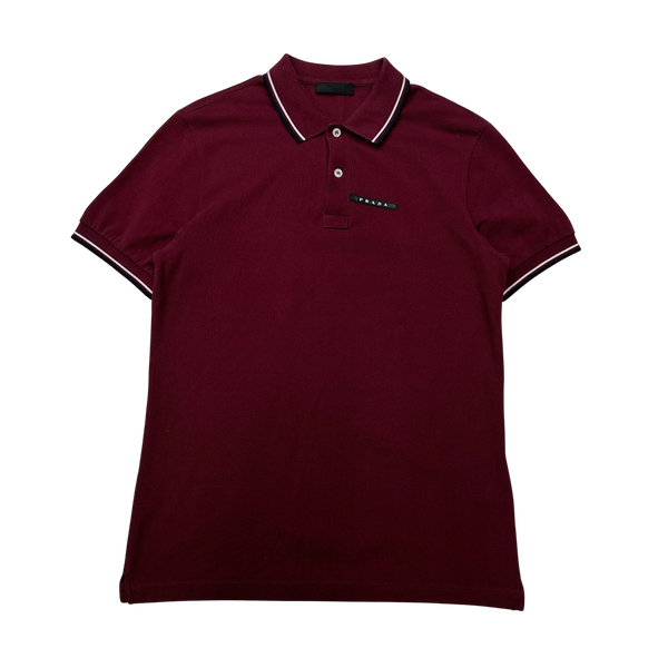 Prada Burgundy Cotton Polo Shirt - Medium