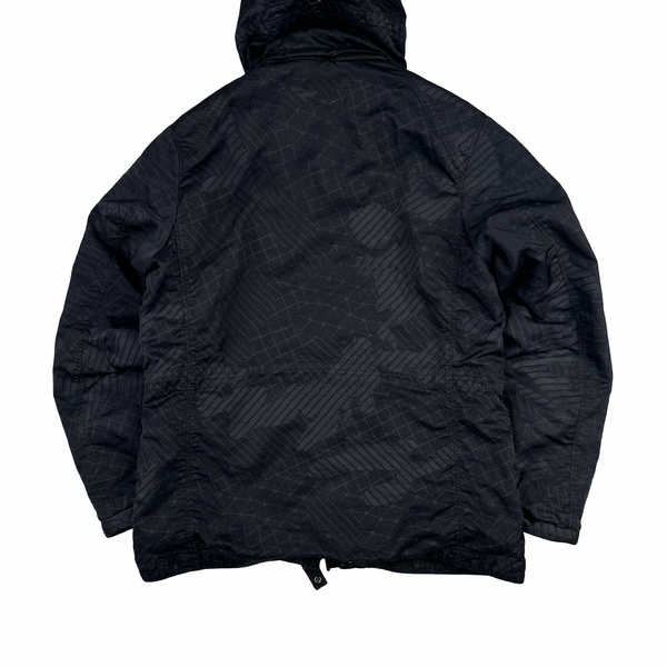 CP Company Black M Bossed Quilted Goggle Jacket - Medium