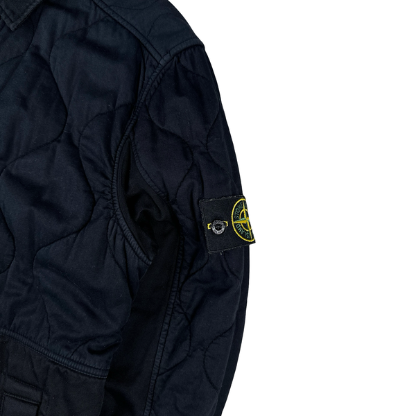 Stone Island Navy Cotton Quilted Overshirt - Large