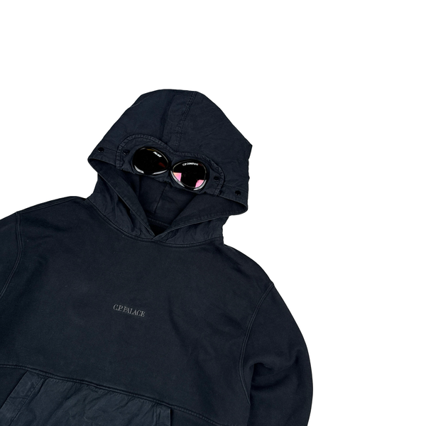 CP Company x Palace Black Spellout Goggle Hoodie - Medium