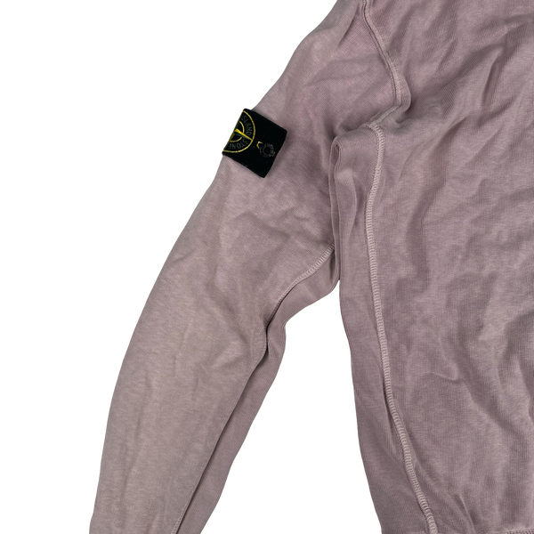 Stone Island 2017 Pink Zip Up Cotton Hoodie -Small