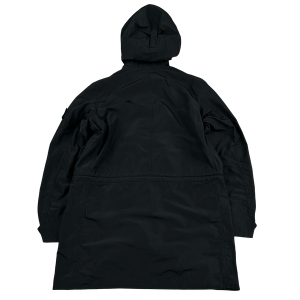 Stone Island 2021 Black Micro Reps Long Jacket - Small