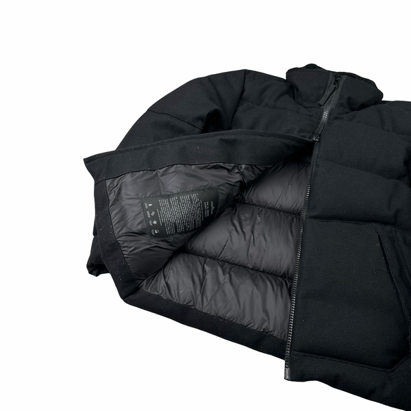 Stone Island 2021 Black Shearling Neck SW 3L Down Filled Ghost Puffer - Small