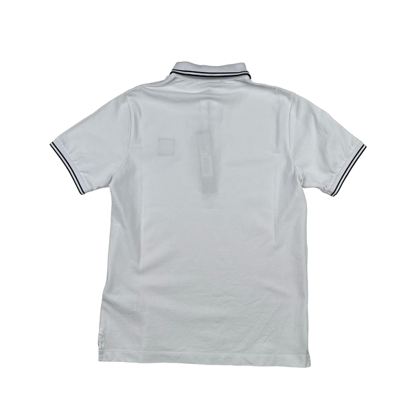 Stone Island 2025 White Cotton Polo Shirt - Small