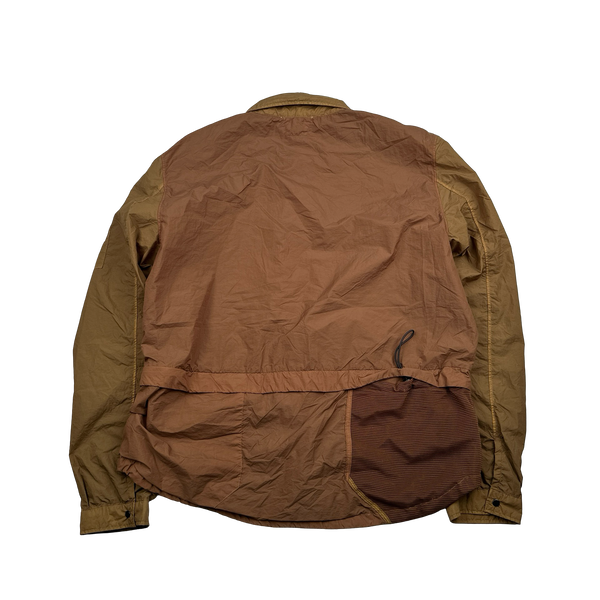 CP Company Brown Colour Block Taylon P Nylon Overshirt - XL