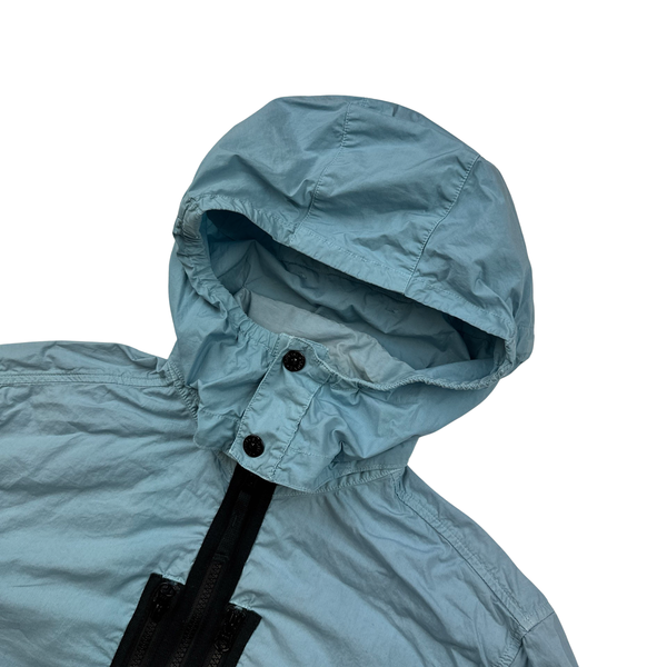 Stone Island Baby Blue Paracadute Hooded Overshirt - Medium