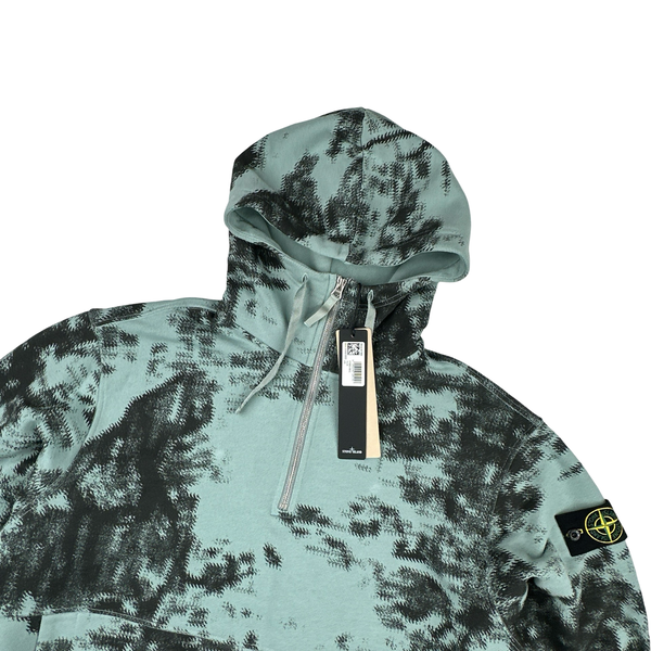 Stone Island 2024 Blue Organic Camouflage Pullover Hoodie - XL