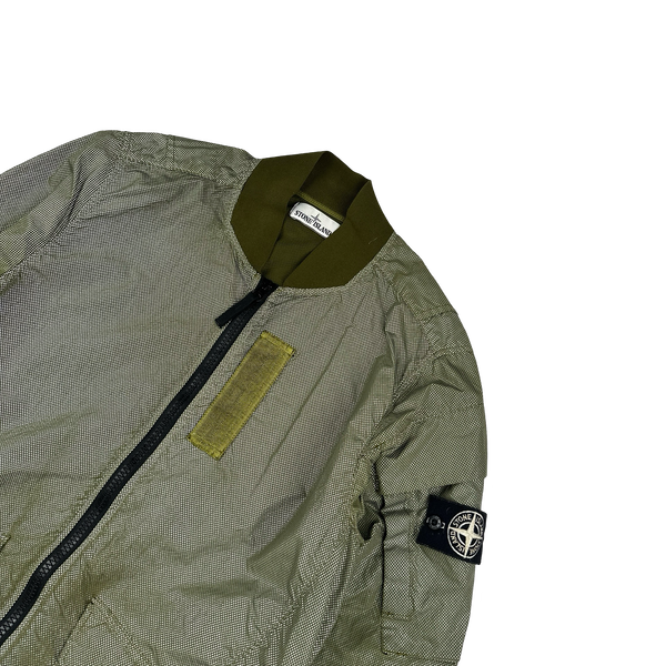 Stone Island 2016 Green Pixel Reflective Bomber Jacket - Medium