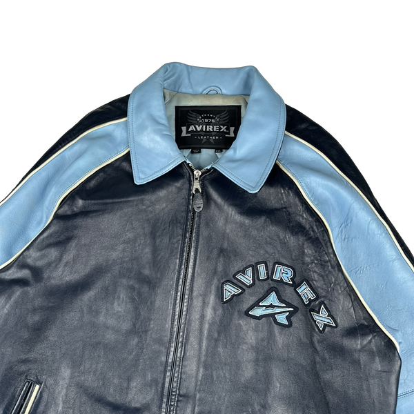 Avirex Classic Leather Spell out Bomber Jacket - XXL