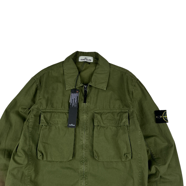 Stone Island 2022 Khaki Double Pocket Overshirt - Medium