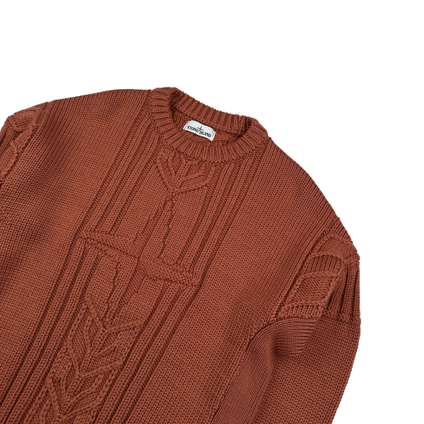 Stone Island 2020 Brick Thick Winter Embossed Knit - Medium