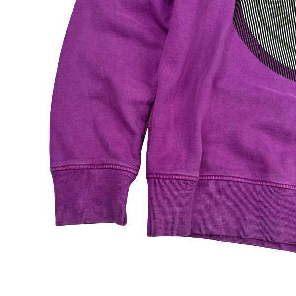 Stone Island 2021 Purple 3D Rubber Logo Sweatshirt - Small