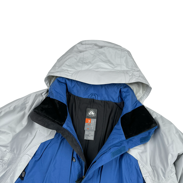 ACG White & Blue All Condition Padded Hooded Storm Fit Jacket - Large