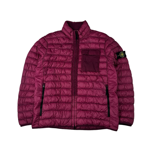 Stone Island 2018 Burgundy Micro Yarn Down Puffer Overshirt - 3XL