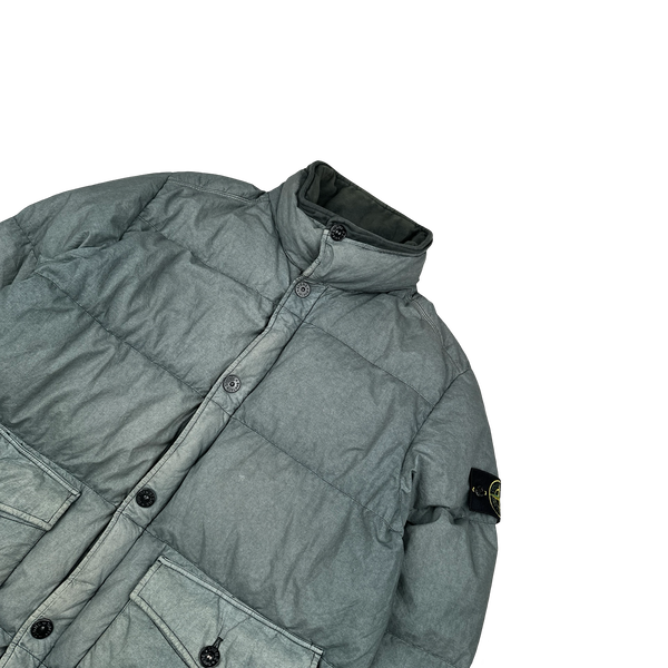 Stone Island 2017 Grey Resin Poplin Down TC Puffer - Medium