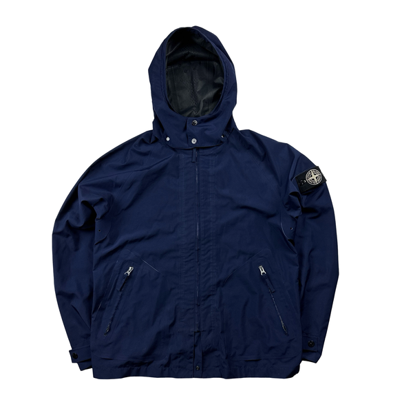 Stone Island Navy Tank Shield Multi Layer Hooded Jacket - Medium