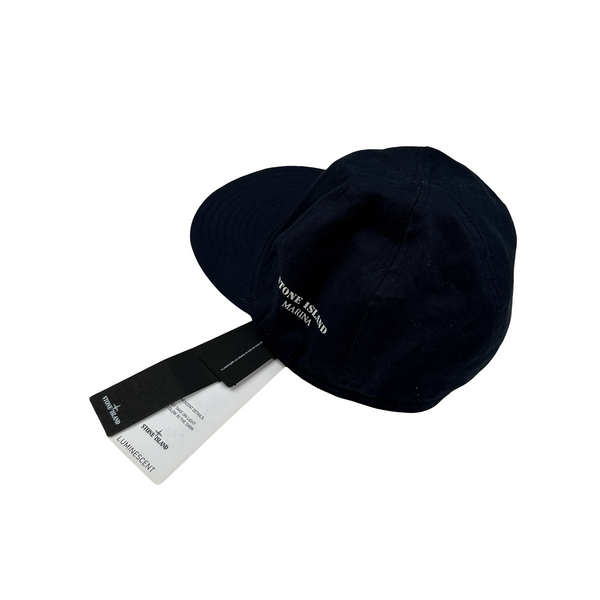 Stone Island Blue Marina Luminescent Spellout Cap - Large