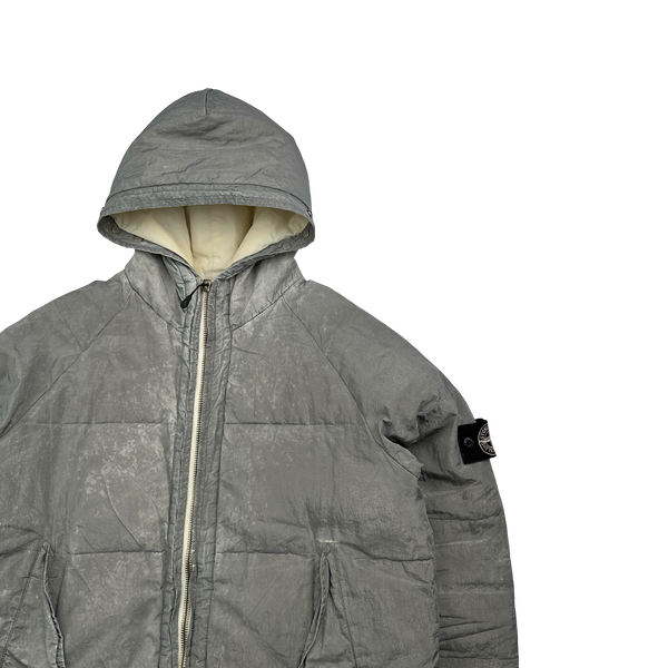 Stone Island AW2000 Hooded Silver Pure Metal Shell - Medium