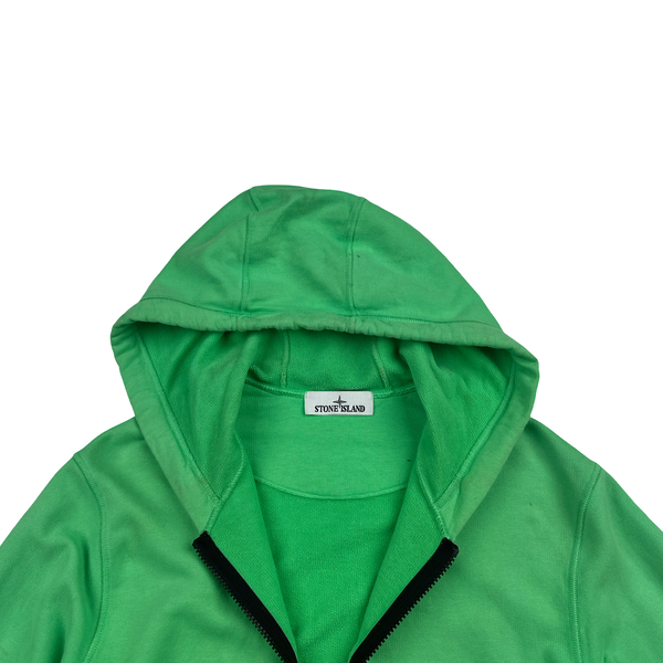 Stone Island 2022 Green Cotton Zipped Hoodie - Medium