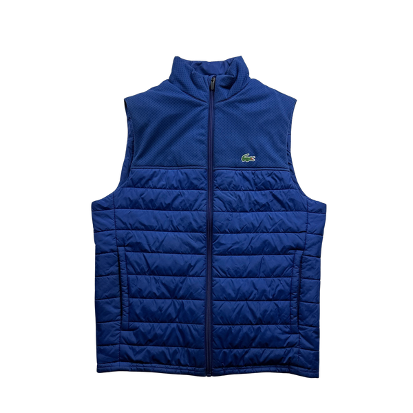 Lacoste Blue Zipped Puffer Gilet - XS