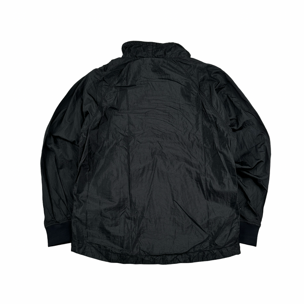 Stone Island 2020 Black Garment Dyed Nylon Metal Rip Stop Smock - Small