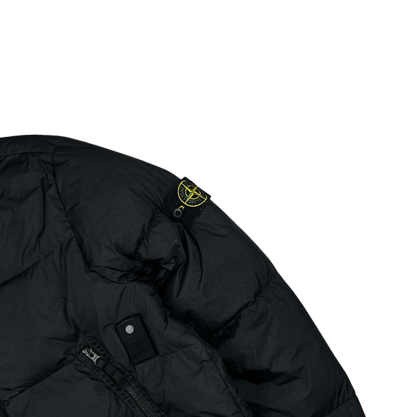 Stone Island 2021 Black Crinkle NY Down Puffer Jacket - Medium