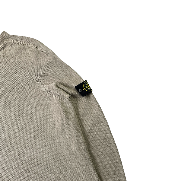 Stone Island Vintage Cotton Oatmeal Knitted Crewneck Jumper - XL