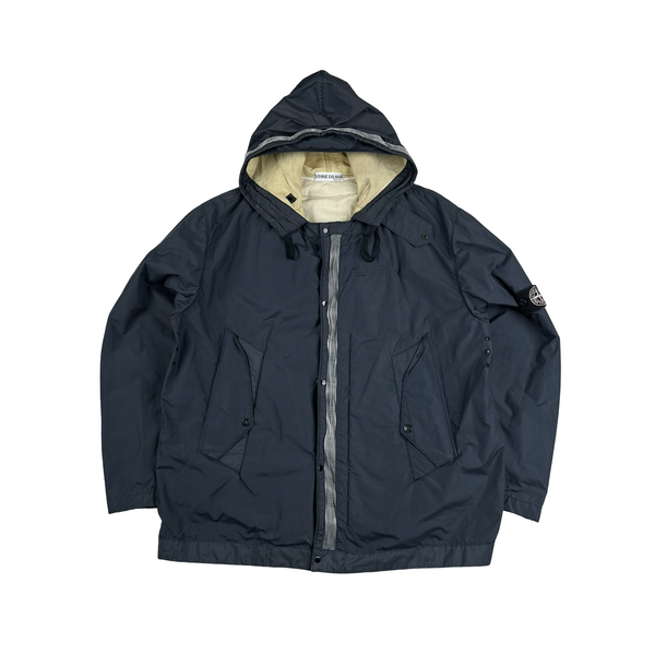 Stone Island 2002 Vintage Navy Optic Fibre Light Jacket Jacket - XL
