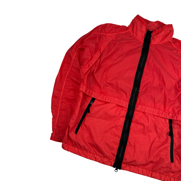 Stone Island 2019 Red Lamy Velour Jacket - Medium