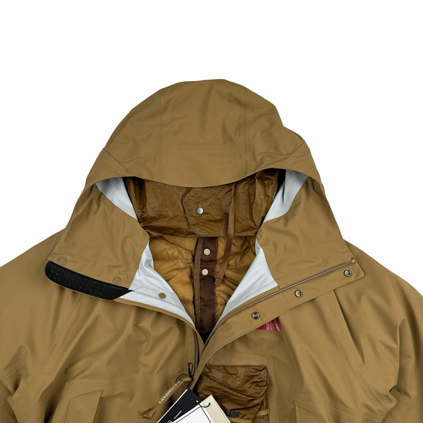 CP Company Brown Goretex Infinium Waterproof Down Liner Jacket - Large