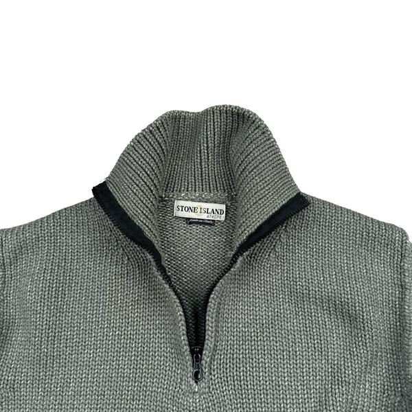 Stone Island AW/2001 Heavyweight Wool Knit Quarter Zip Jumper - XXL