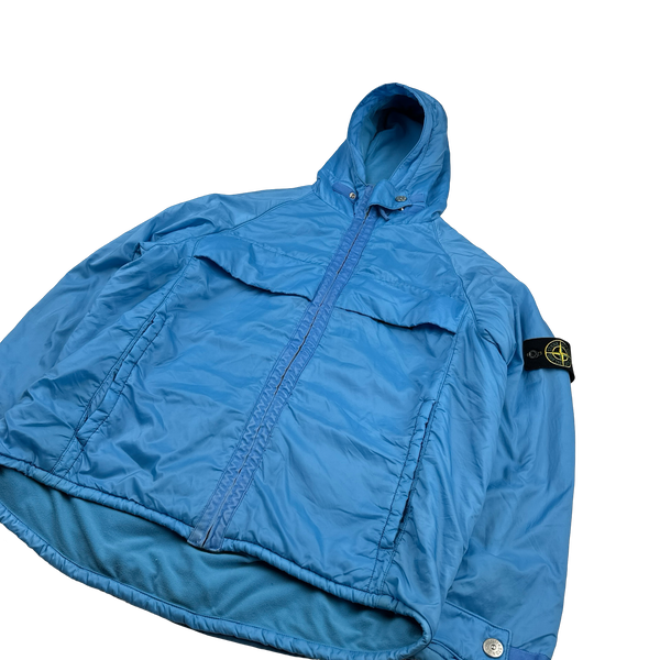 Stone Island AW2000 Baby Blue Vintage Fleece Lined Nylon Jacket - Medium