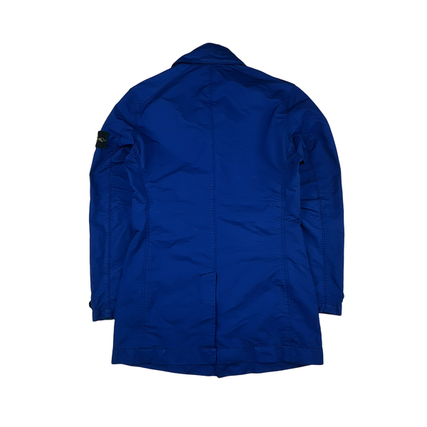 Stone Island Blue David TC Lined Trench Coat - Small