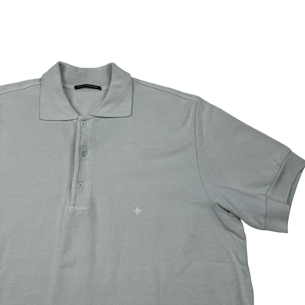 Stone Island Denims 2002 Ice Blue Cotton Polo Shirt - XXL