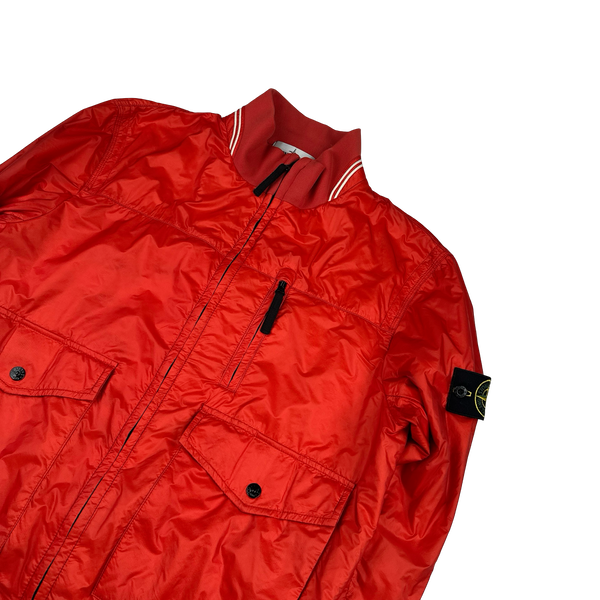 Stone Island 2013 Red Micro Rip Stop Tyveck Shield Jacket - Large