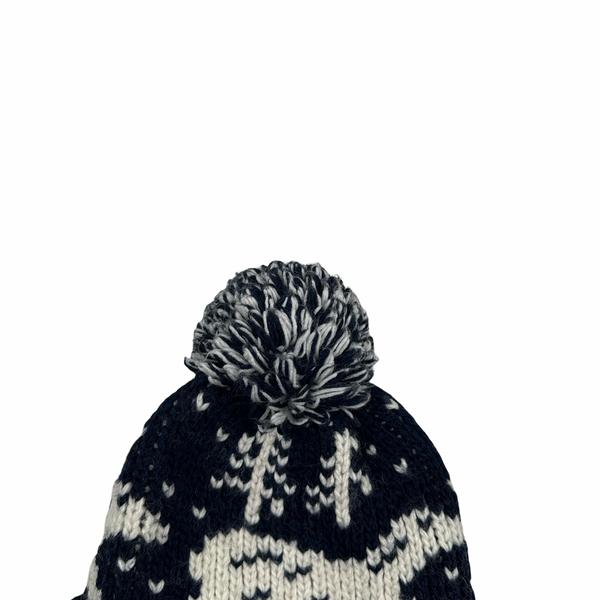 Moncler Blue Thick Wool spell out Beanie