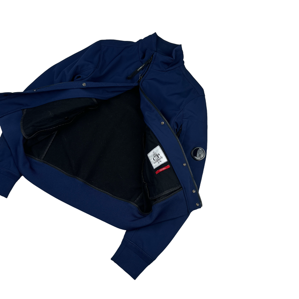 CP Company Blue Fleece Lined Lens Viewer Bomber - Small