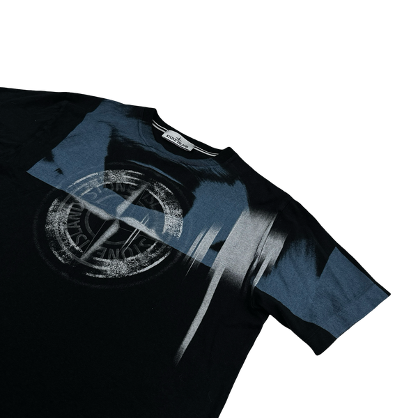 Stone Island 2022 Graphic Print Black T Shirt - Large