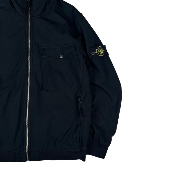 Stone Island 2017 Black Hooded Soft Shell Jacket - XXL