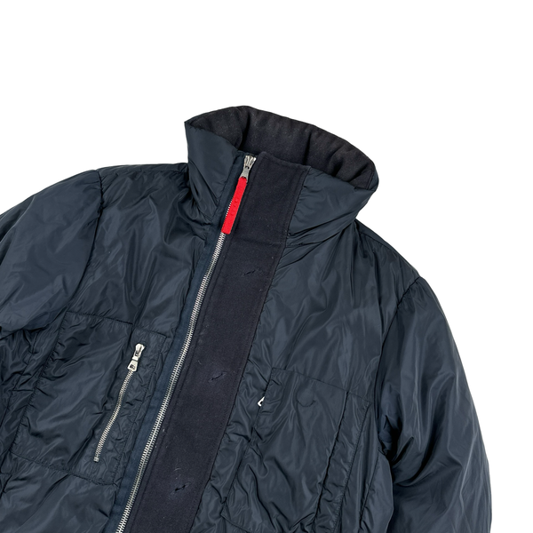 Prada Sport Insulated Navy Nylon Red Tab Zip Padded Jacket - Large