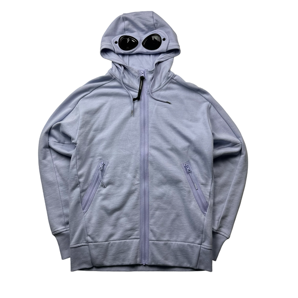 CP Company Light Purple Goggle Cotton Zip Up Hoodie - Small