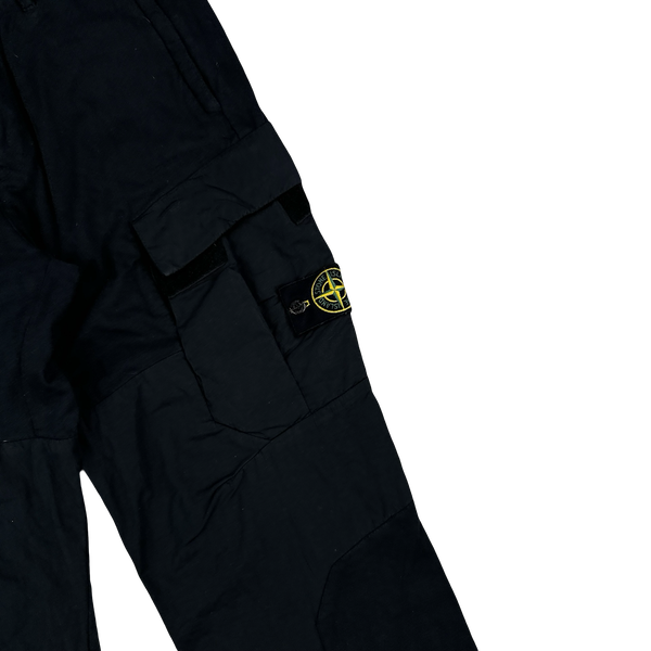 Stone Island 2016 Black Cotton Cargo Trousers - 34"