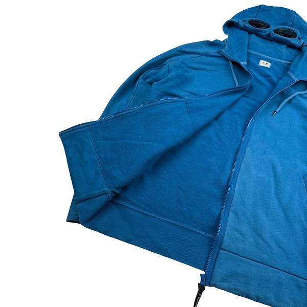 CP Company Blue Spellout Pullover Goggle Hoodie - XL
