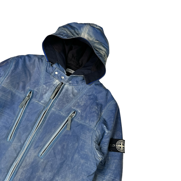 Stone Island 2010 Blue Liquid Reflective Jacket - Large